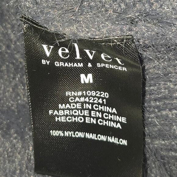 Velvet Graham & Spencer Women Medium Gray Eyelash Knit Sweater Fuzzy Soft Casual - Picture 2 of 9